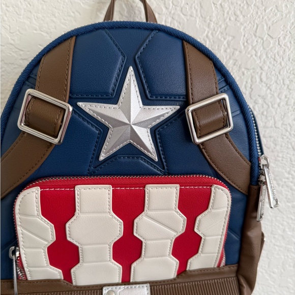 RARE Loungefly Marvel Captain America Cosplay Mini Backpack Avengers Shield Bag main image 11